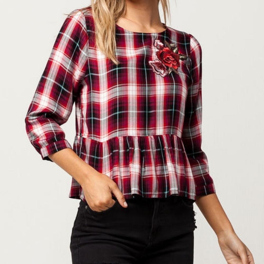 Living Doll Rose peplum top NEW